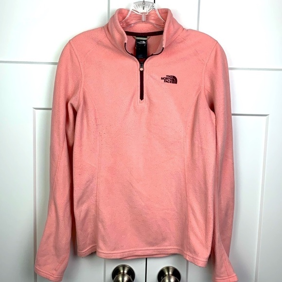 The North Face Fleece Pullover Womens SMALL pink Quarter Zip Outerwear Active - Picture 1 of 5